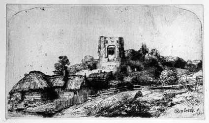 Landschaft mit einem Turm, 1650